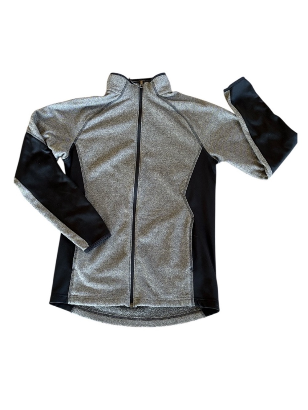 Under Armour Black Loose Full Zip Fleece Micro Striped Jacket Size Small